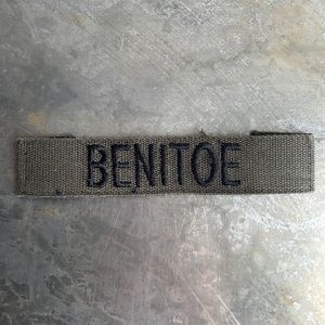 BENITOE Embroidered Vintage ‘Army Green’ Military name tape patch BENITOE